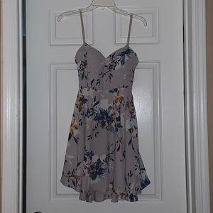 Purple Floral A-Line Dress